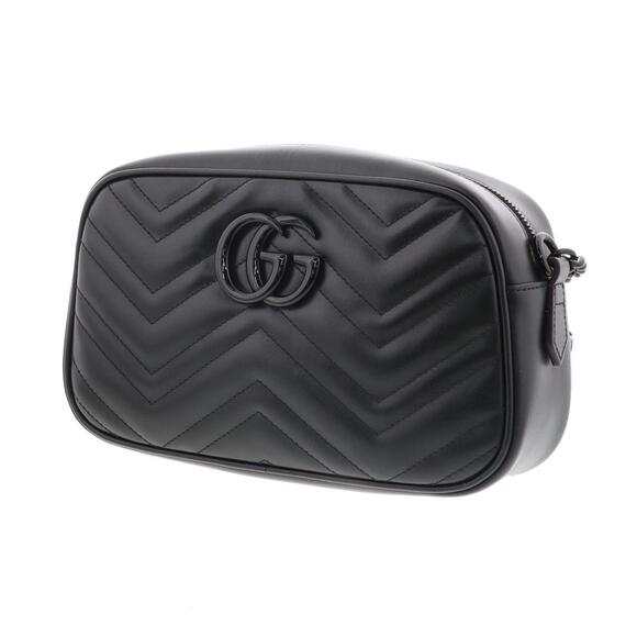 Gucci GG Marmont Quilted Chain Shoulder Bag Black Messenger - Picture 2 of 6